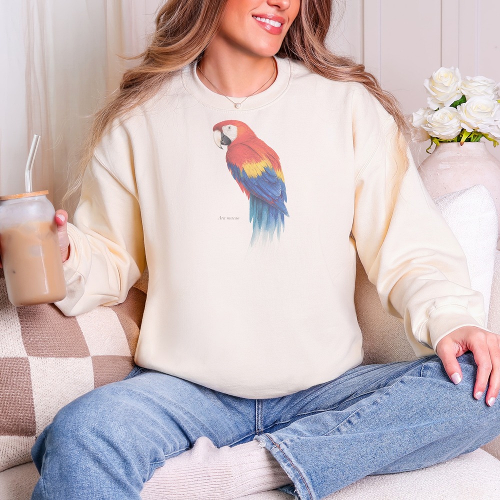 Ara Macao Scarlet Macaw Spreading Its Wings Sweatshirt